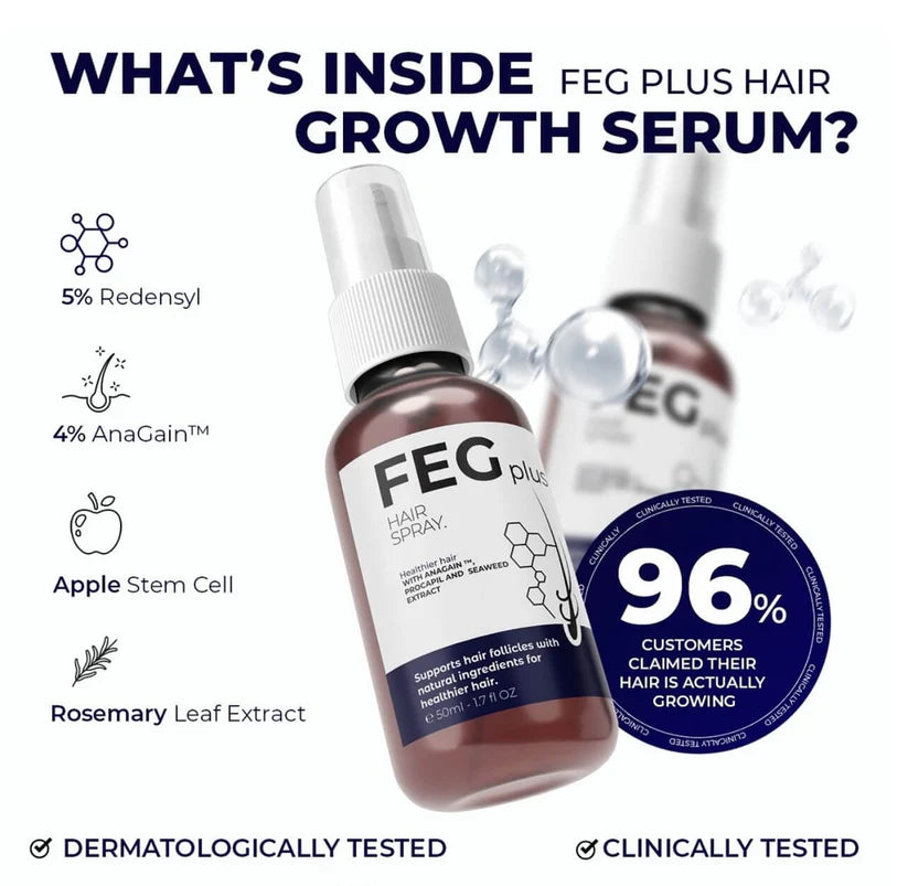 FEG Plus Hair Growth Spray 50ml | Anti-Hair Loss & Regrowth Solution