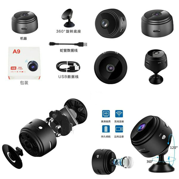 SPY A9 1080P to 4k HD Magnetic WiFi Mini Camera | Wireless Security Camera with Night Vision & HDSF App Support